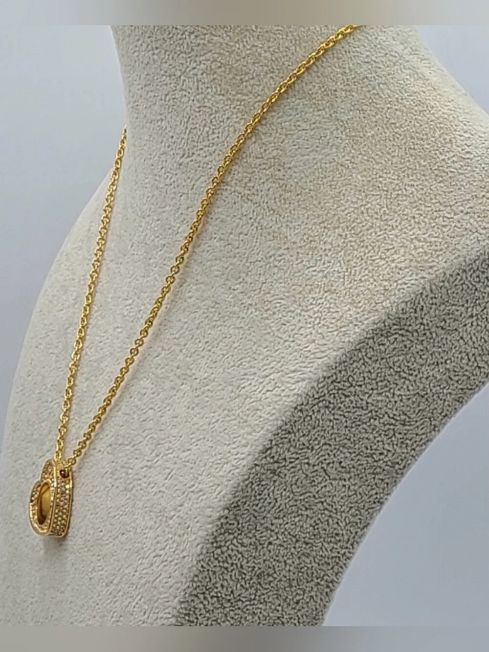 Kurt Geiger Gold-tone Heart Pendant Necklace with Pink Stones